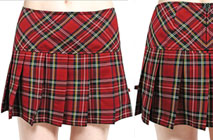 Tripp NYC red plaid pleated mini skirt
