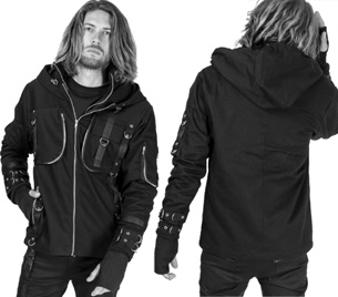 Vixxsin Brander hooded mens' jacket with wrist straps, front zip, pockets 
