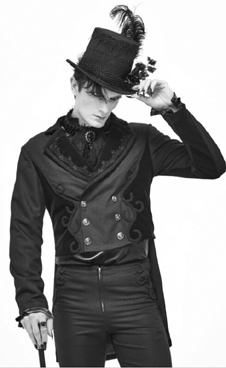 Devil Fashion men's Victorian black tails jacket