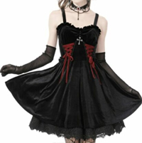 Dark in Love velvet lace up gothic dress