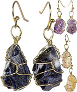 Benjamin Int'l wire wrap gold gemstone earrings 