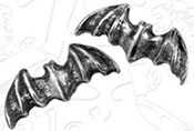 Alchemy of England English pewter bat stud earrings