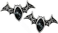 Alchemy English pewter Viennese NIghts bat stud earrings