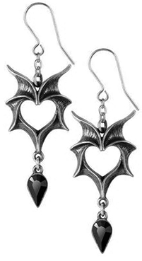 Alchemy Gothic Fine English Pewter Love Bats earrings