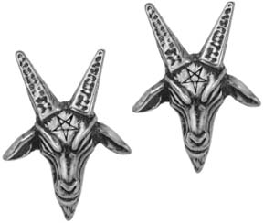 Alchemy Gothic Fine English Pewter Baphomet stud earrings