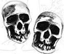 Alchemy Gothic Fine English Pewter Death skull stud earrings 