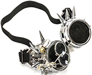 Funk Plus silver Steampunk goggles with black lense
