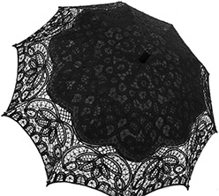 Black Battenburg lace parasol 18 inches