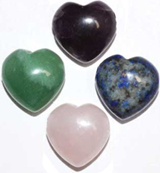 15 mm quartz heart stone bead 2 pc set