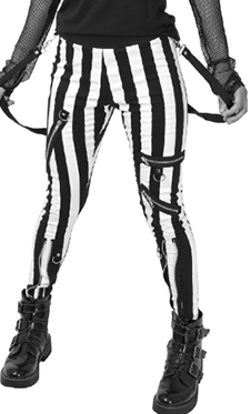 Heartless black white stripe cotton elastane Ghosted ladies leggings