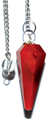 6 sided red carnelian pendulum