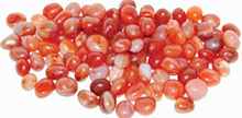 Carnelian tumbled assorted 1/2 to 1 1/8 inch stones