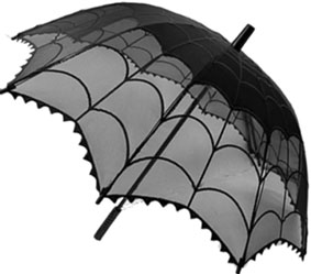 Kreepsville black spiderweb lace parasol