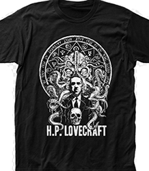 H. P. Lovecraft black adult mens shirt