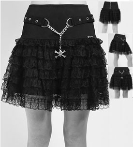 Tripp black cotton Lace to Lace mini skirt