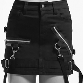 Tripp NYC black mini bondage skirt