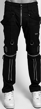 Tripp NYC men's black cotton spandex black Para pants