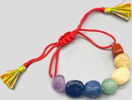 7 chakra nugget with tassel adjustable bracelet