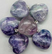 1 inch fluorite heart necklace on cord