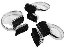 Adjustable black tourmaline ring