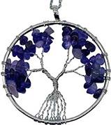 Tree of life amethyst gemstone 2 inch pendant necklace on cord