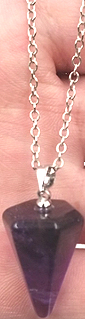 Amethyst Crystal pendulum pendant on chain