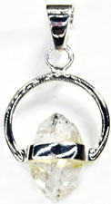 Herkimer diamond pendant necklace on cord