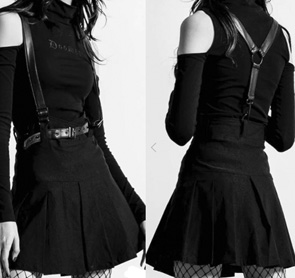 Killstar black black rayon nylon elastane Shadows Suspender mini skirt.