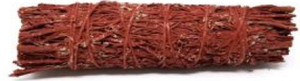 Red Smudge sage 3-4 inch mountain sage with dragon's blood resin
