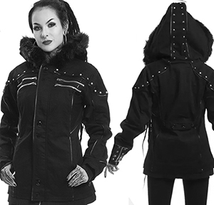 POizen Industries black cotton poly ladies Lovisa fleece lined hoodie jacket