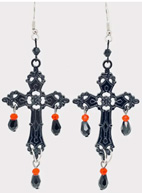 Gothic diablo cross earrings