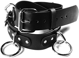 Mascorro Leather 1 3/4 inch o-ring bondage belt