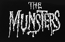 Black and white Munsters sew-on raw edge cloth patch