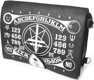 Poizen Industries Black vinyl Occult bag with Ouija detail