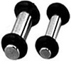 4 ga 1/2 inch surgical steel plug with 2 black rubber o-rings