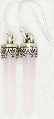 Nirvana Sterling mini point rose quartz crystal earring.