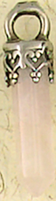 Nirvana mini point rose quartz crystal pendant on black cord