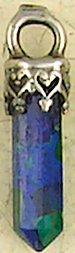 Nirvana azurite mini point crystal pendant necklace on black cord
