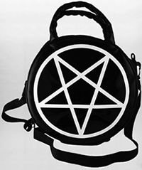 Killstar black vinyl pentagram handbag