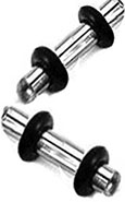 14 ga stainless steel plug with black rubber o-rings