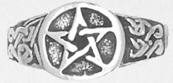 Nirvana pewter pentacle ring