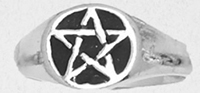 Nirvana pewter pentacle ring