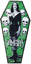 Kreepsville iron on embroidered Vampira Coffin patch 
