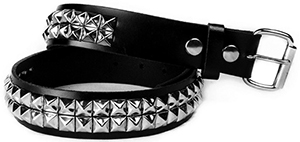 Mascorro Leather 1 1/2 inch 2 row pyramid stud genuine leather belt