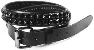 Mascorro Leather 2 row black 1 1/4 inch pyramid stud leather belt