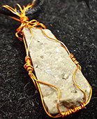 Pyrite 1 1/2 inch copper wire wrapped necklace