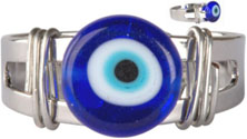 Evil eye adjustable ring