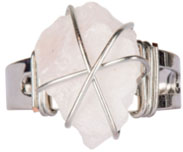 Benjamin Int.rose quartz adjustable size ring 
