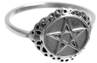 Sterling silver coin setting star ring
