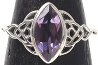 Benjamin Int. sterling silver amethyst with celtic shank ring